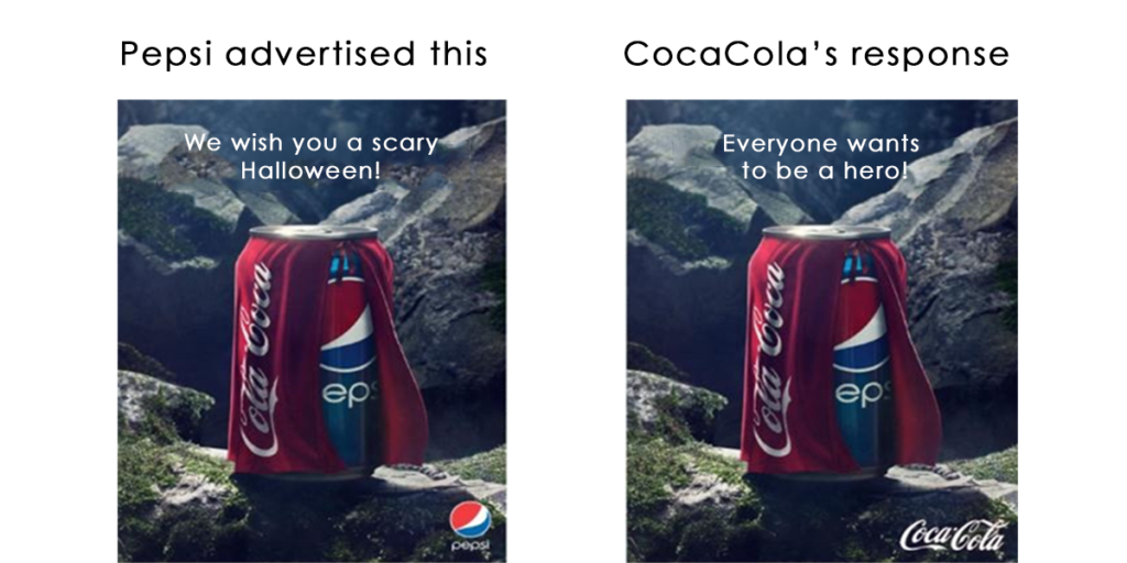 the comparative advertising of the two best-known soft drink brands: Coca-Cola and Pepsi